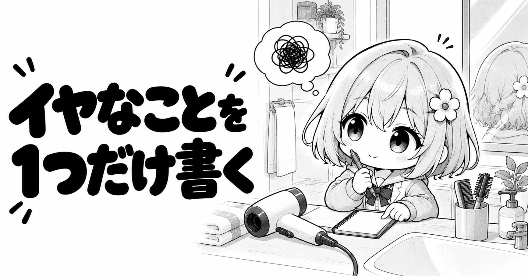 今のドライヤーで一番イヤなことを書き出すイラスト