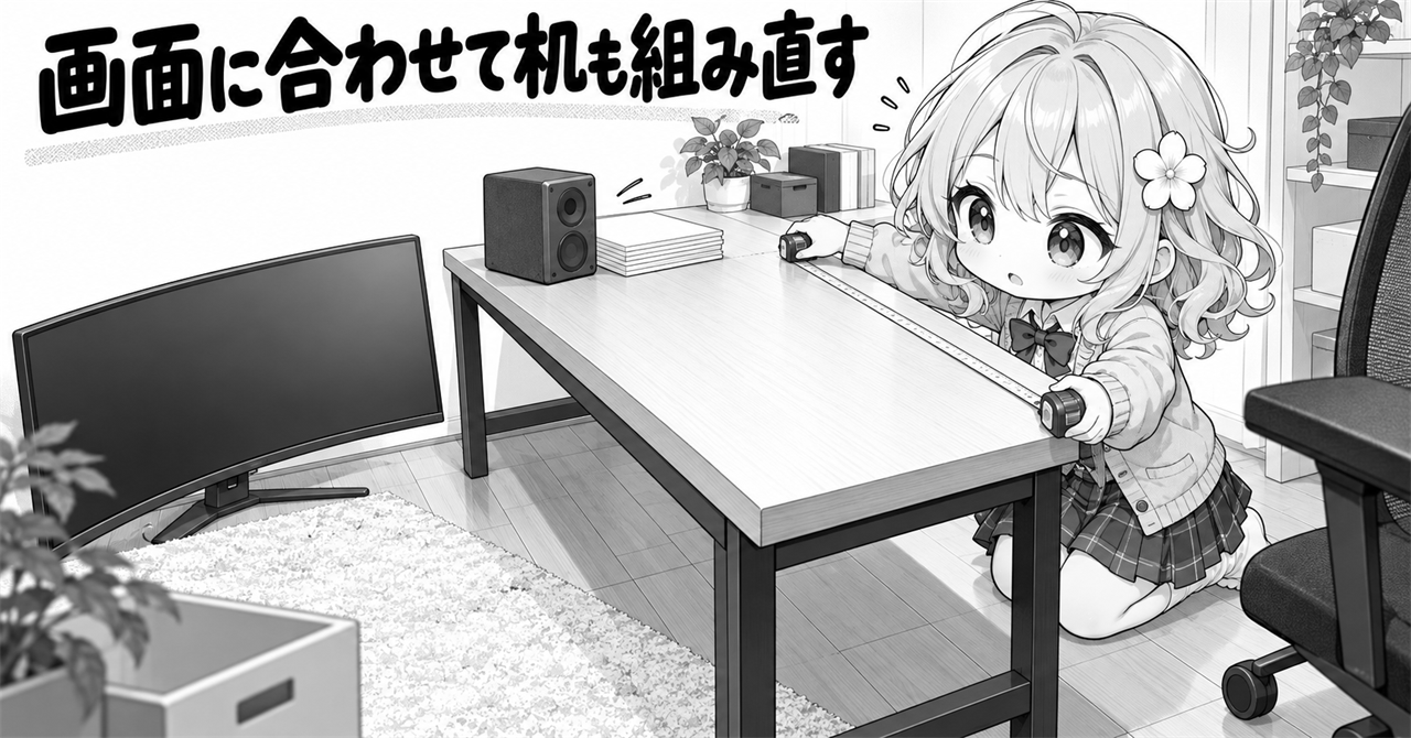画面に合わせて机の配置を組み直すイメージ